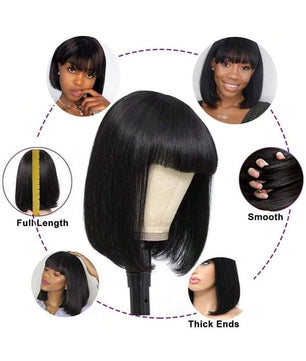 Short Bob Straight Human Hair Wig